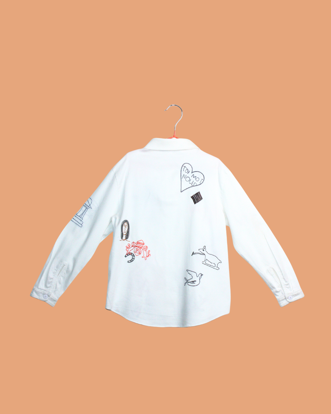 Chemise blanche brodée 6 ans