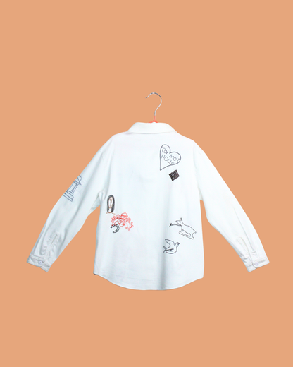 Chemise blanche brodée 6 ans