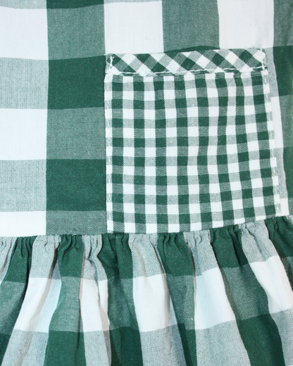 Robe vintage à carreaux verts 6 mois