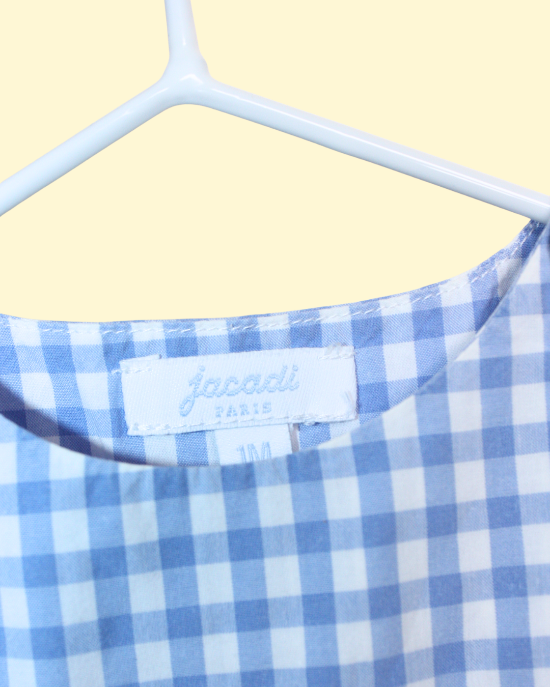 Barboteuse vichy bleue 1 mois
