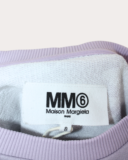 Sweat mauve avec inscription 8 ans