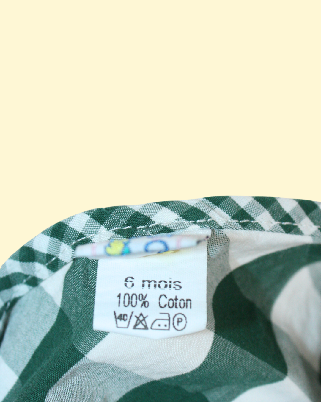 Robe vintage à carreaux verts 6 mois