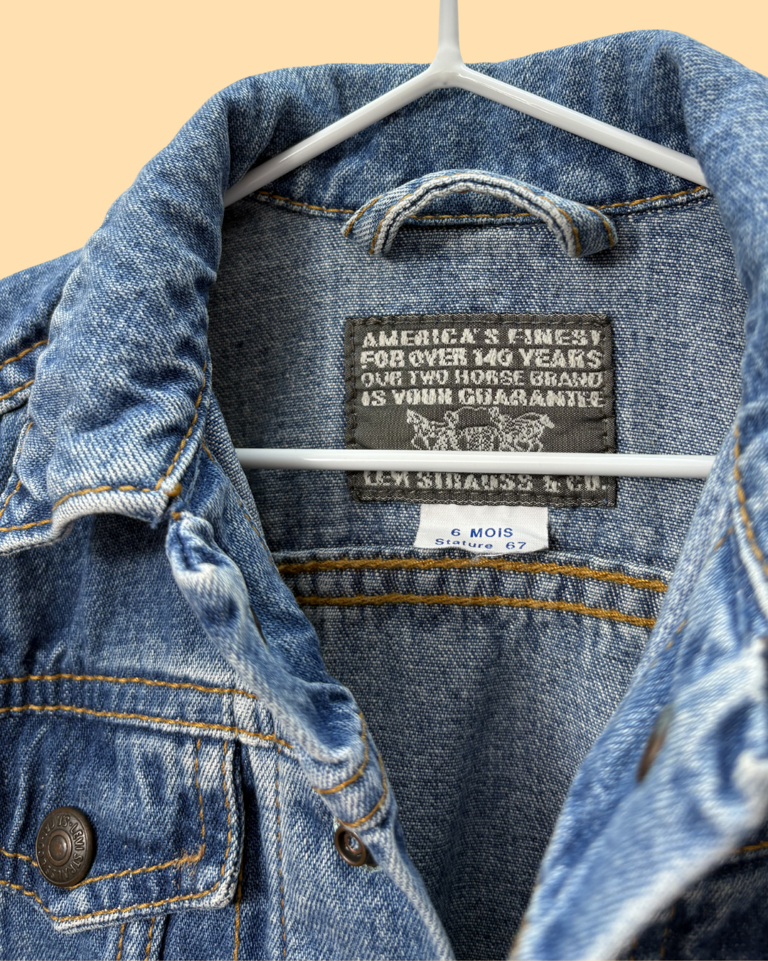 Veste en jean vintage 1990s white tab 6 mois