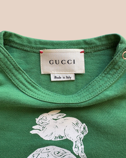 T-shirt vert à motifs d'animaux 6 mois