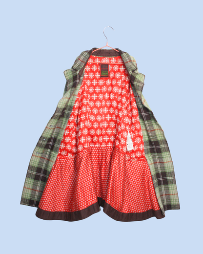 Manteau vintage en laine à carreaux 8 ans