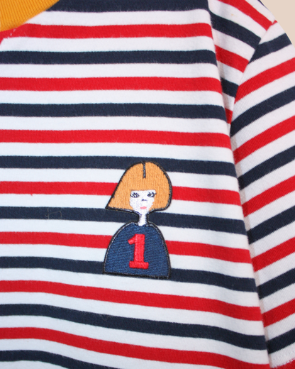 T-shirt rayé en coton avec broderie Sonia 6 ans