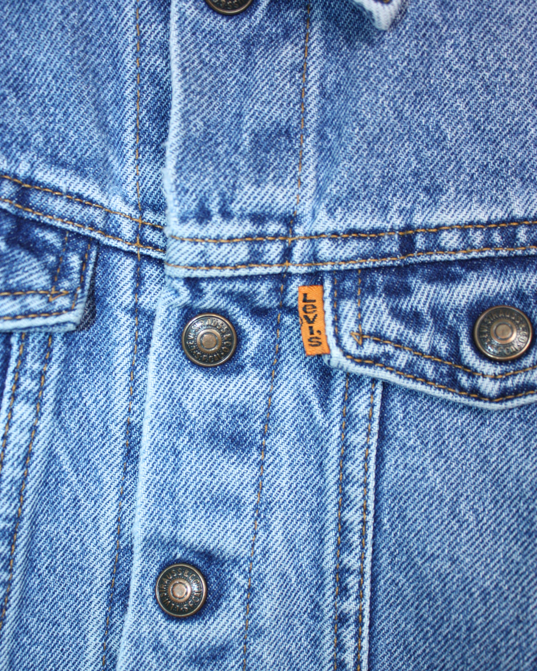 Veste en jean rare vintage 90s orange tab Made in USA 6 ans