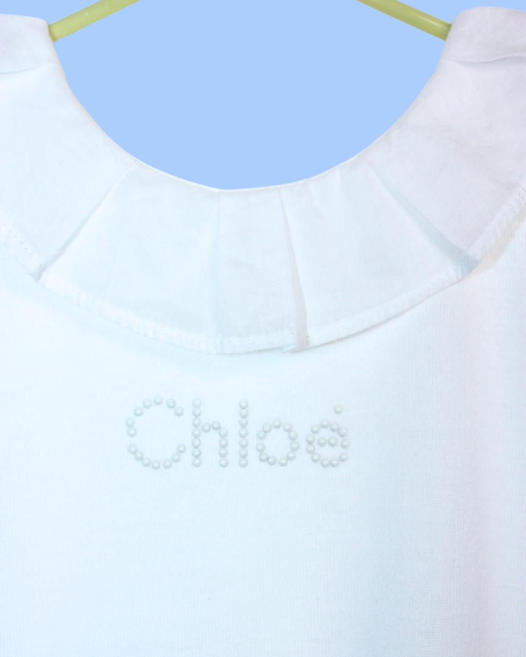 Chemisier blanc à col corolle et studs 12 mois