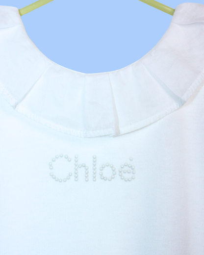 Chemisier blanc à col corolle et studs 12 mois