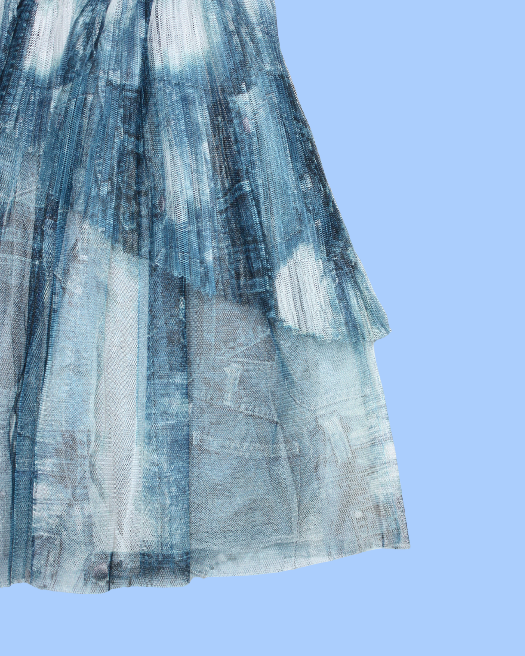 Jupe en tulle en trompe l'oeil de jean 8 ans
