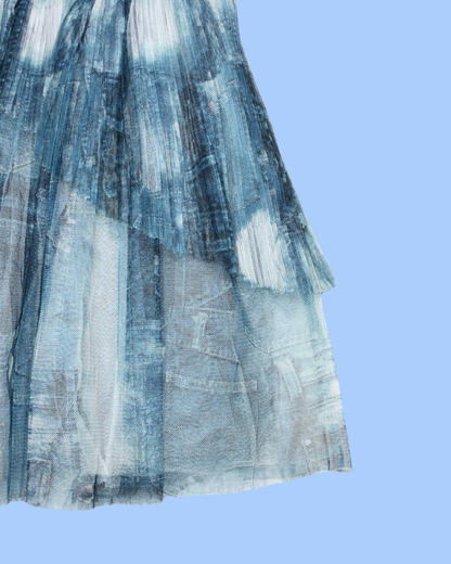Jupe en tulle en trompe l'oeil de jean 8 ans