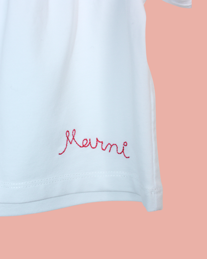 T-shirt blanc à fleurs 3 mois