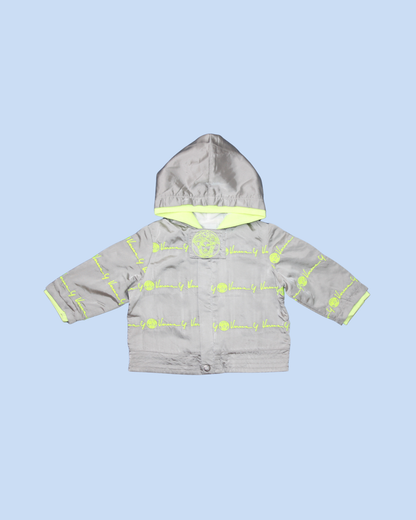 Veste à capuche fluo et argent 3 mois