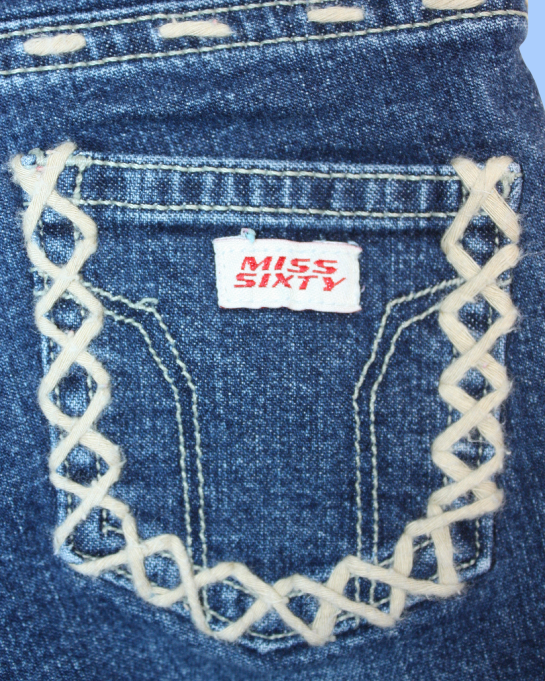 Jeans vintage style Y2K à surpiqures 2 ans
