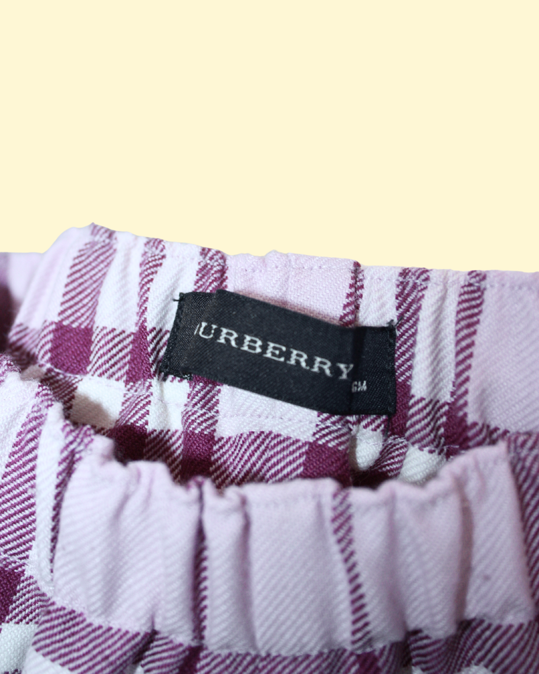 Pantalon en tartan de laine rose et mauve 6 mois