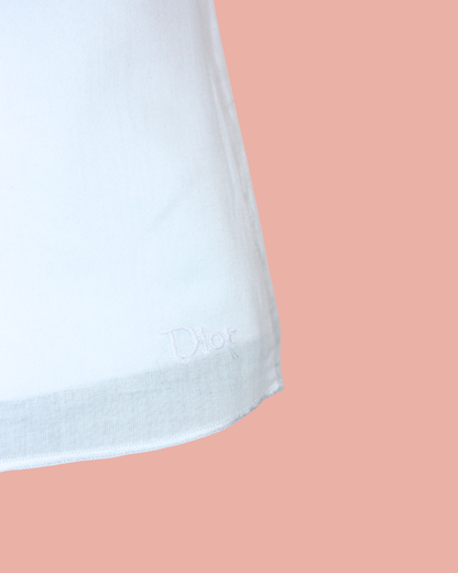 Blouse en voile de coton blanc à fleur et noeud 3 mois