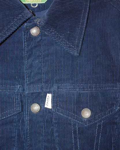 Veste en velours bleu nuit vintage 1970s big E taille 8 ans