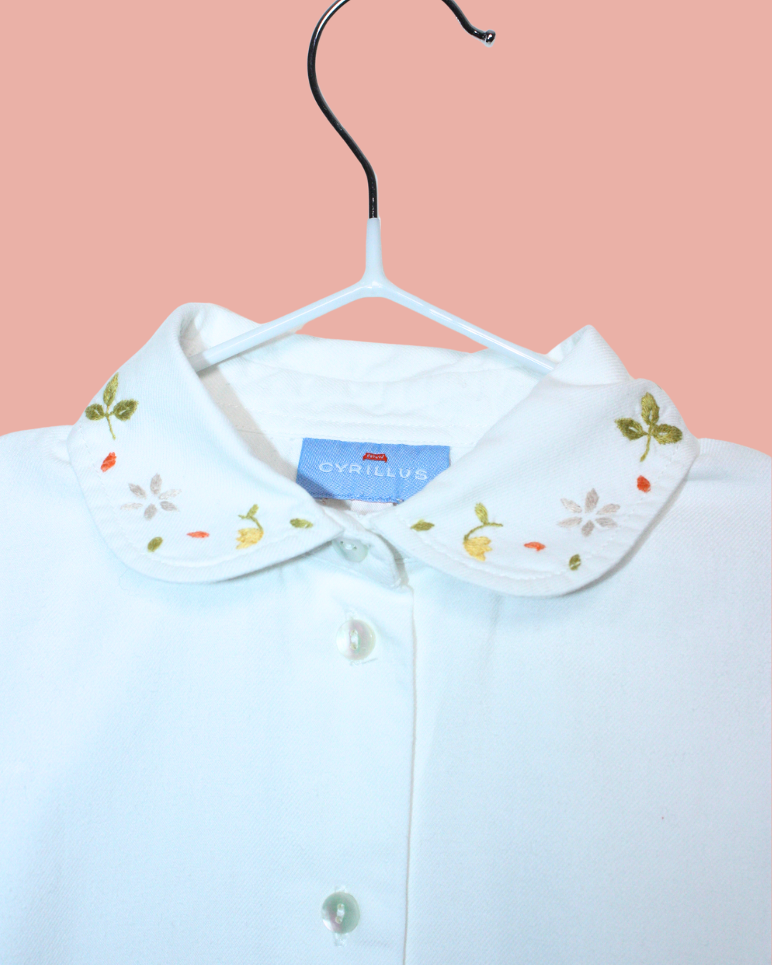 Chemisier blanc vintage à fleurs 6 ans