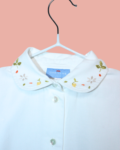 Chemisier blanc vintage à fleurs 6 ans