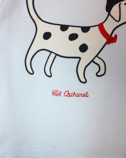 Top en coton bleu et dalmatien 3 mois