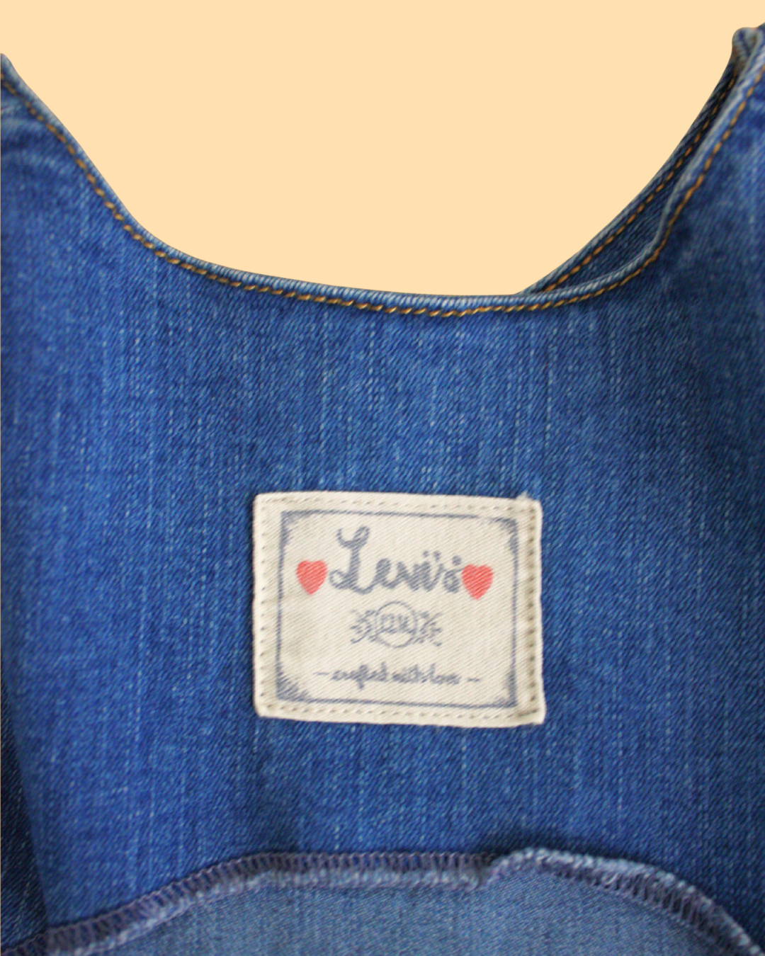 Robe en denim bleu à broderie coeur 12 mois