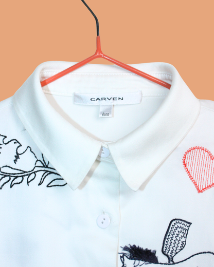 Chemise blanche brodée 6 ans