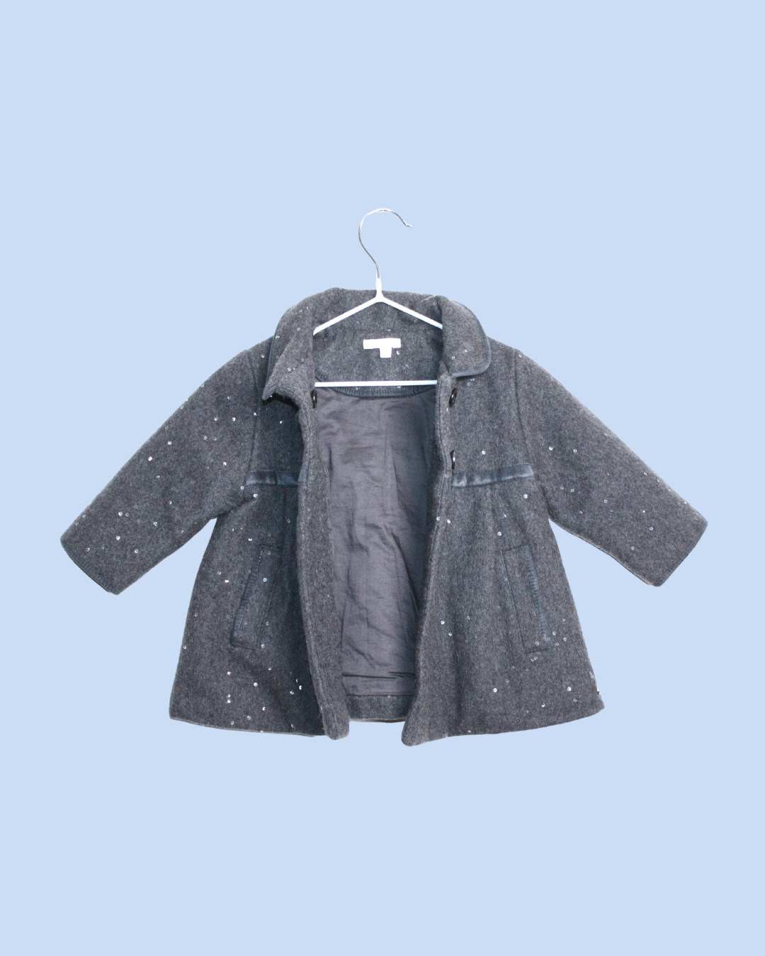 Manteau gris à sequins 9 mois
