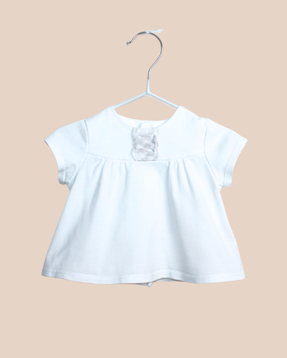 Ensemble t-shirt et pantalon blancs 1 mois