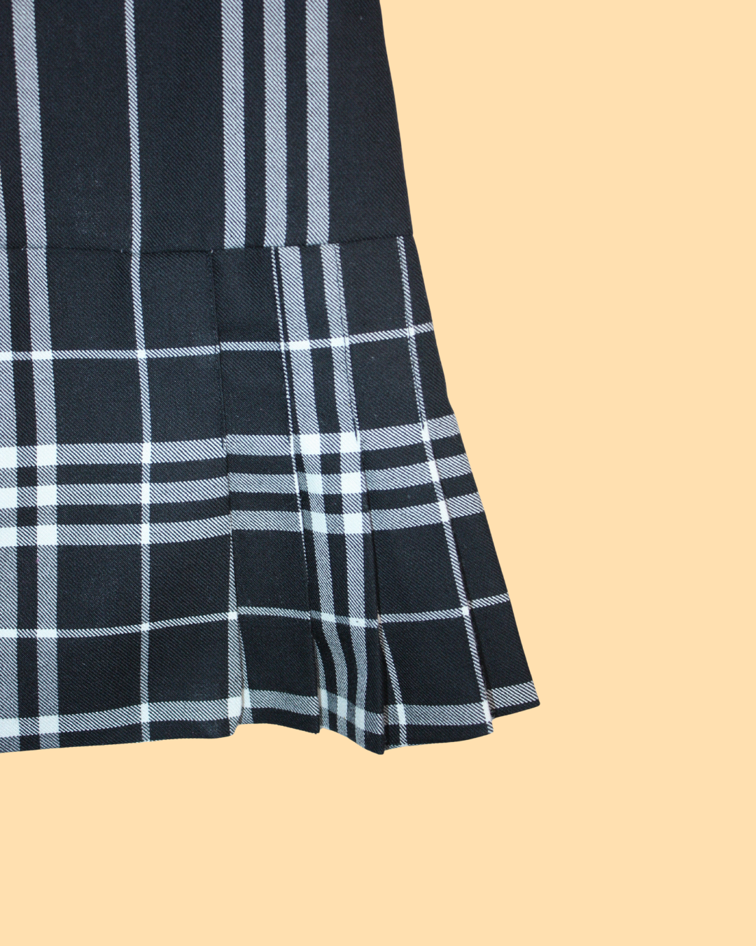 Robe noire et blanche en laine imprimée tartan 18 mois