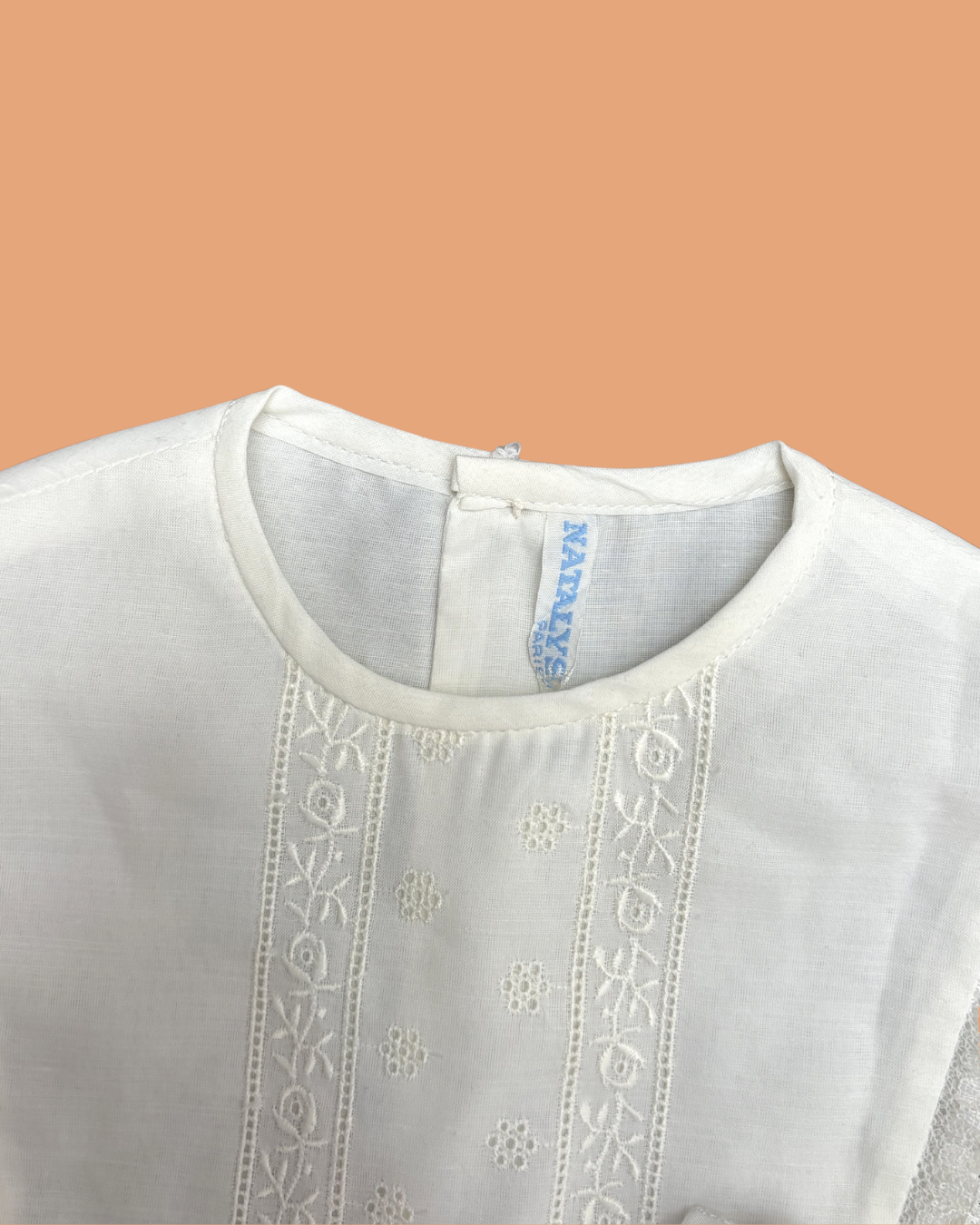 Bavoir vintage blanc