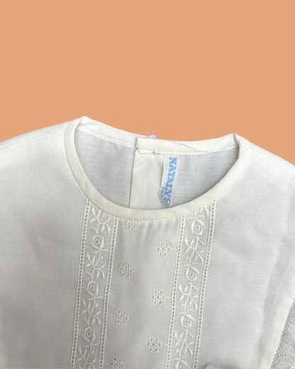 Bavoir vintage blanc