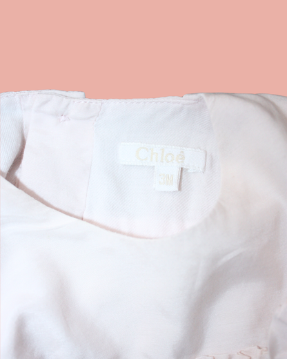 Robe rose en coton et soie 3 mois