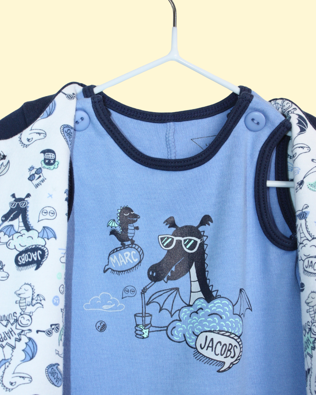 Ensemble pyjama et gilet bleus 1 mois