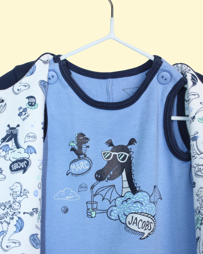 Ensemble pyjama et gilet bleus 1 mois