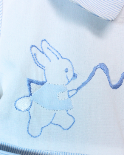 Salopette vintage bleue à lapins 12 mois