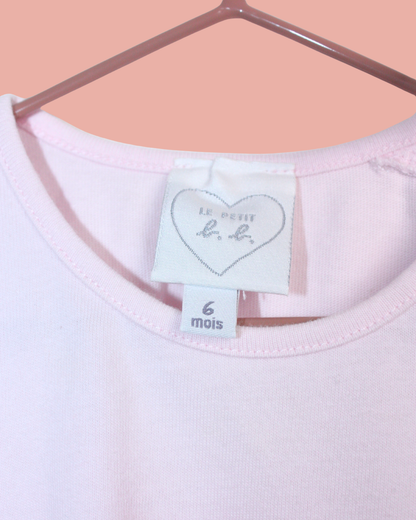 T-shirt rose à coeur 6 mois