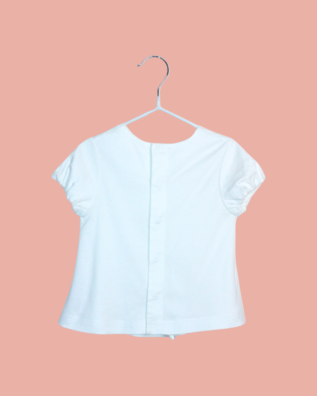 Chemisier blanc en coton et noeud en satin 12 mois