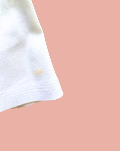Chemisier blanc en coton et noeud en satin 12 mois