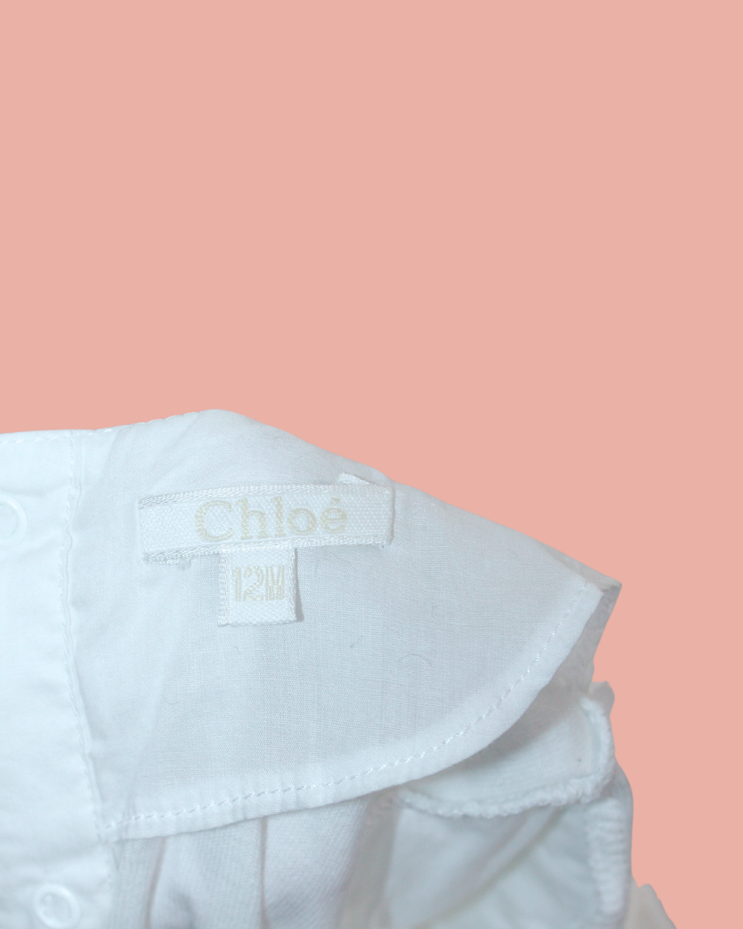 Chemisier blanc en coton et noeud en satin 12 mois