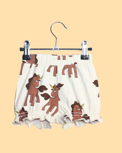 Ensemble en coton beige à motif licornes 6 mois