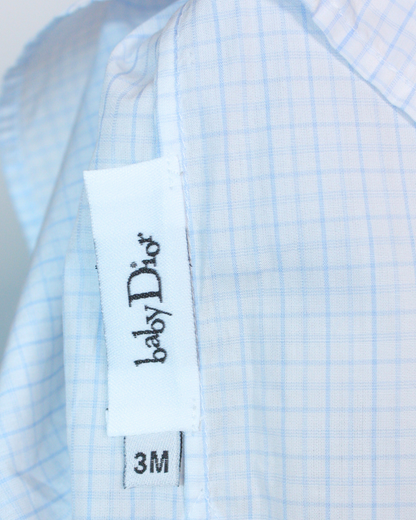 Chemise courte à carreaux bleus 3 mois