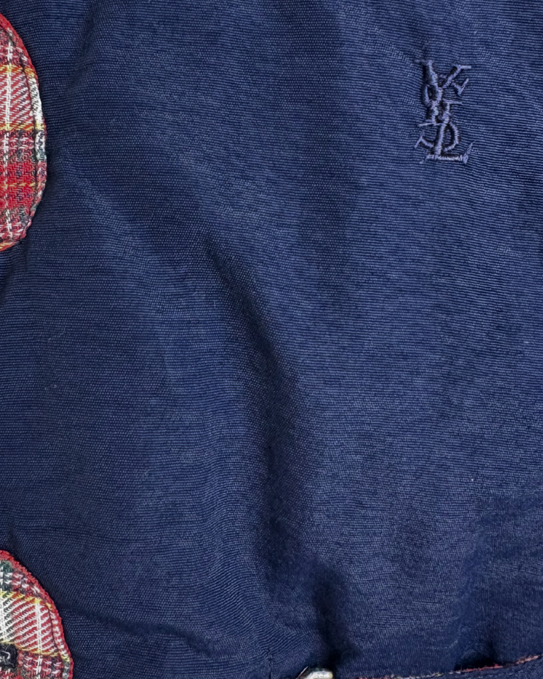 Manteau vintage bleu doublure en tartan 3 mois