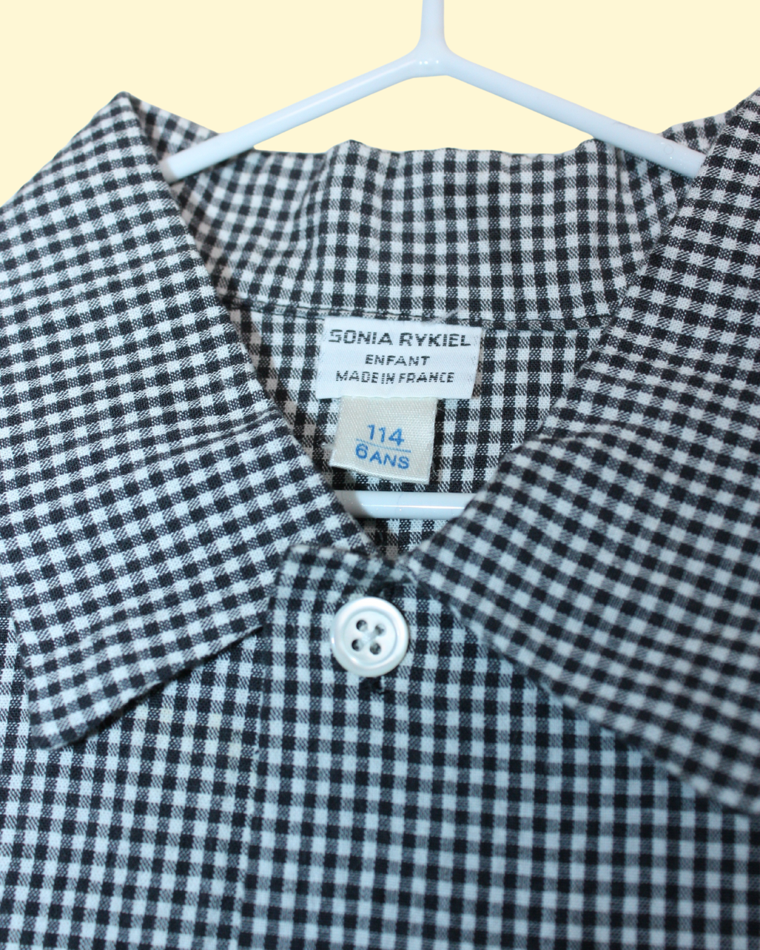 Chemise courte vichy vintage 6 ans