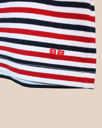 T-shirt rayé en coton avec broderie Sonia 6 ans
