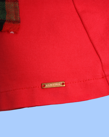 Robe rouge et tartan 5 ans