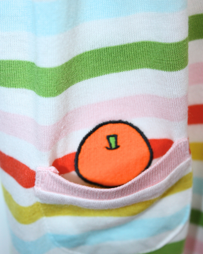 Ensemble robe et bloomer en coton rayée 12 mois