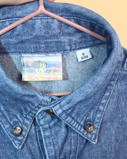 Chemise en jean vintage Tom & Jerry 5 ans