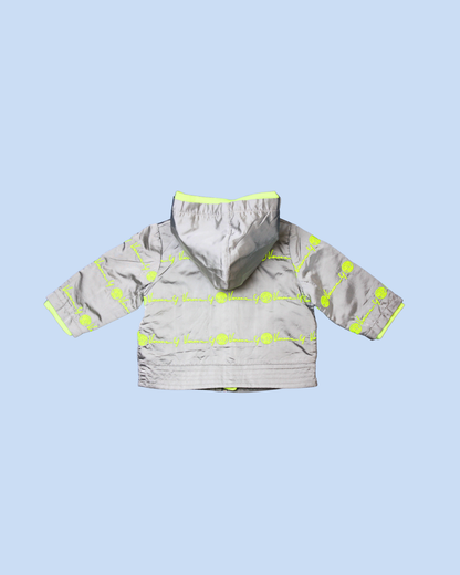 Veste à capuche fluo et argent 3 mois
