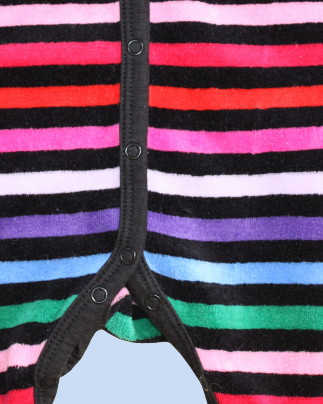 Grenouillère vintage en velours rayé 3 mois