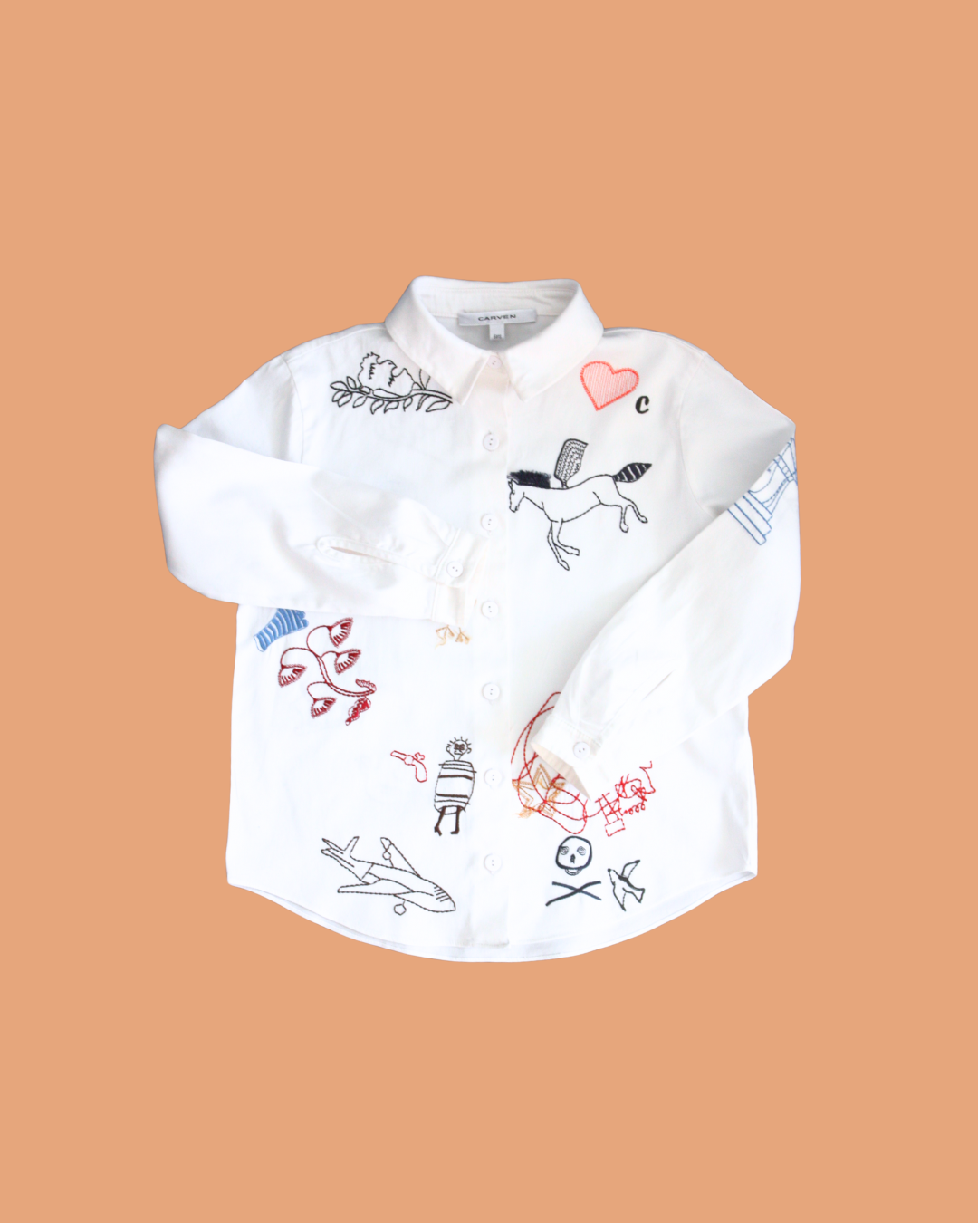 Chemise blanche brodée 6 ans